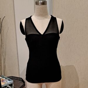 Club Monaco Black Sheer Halter Top